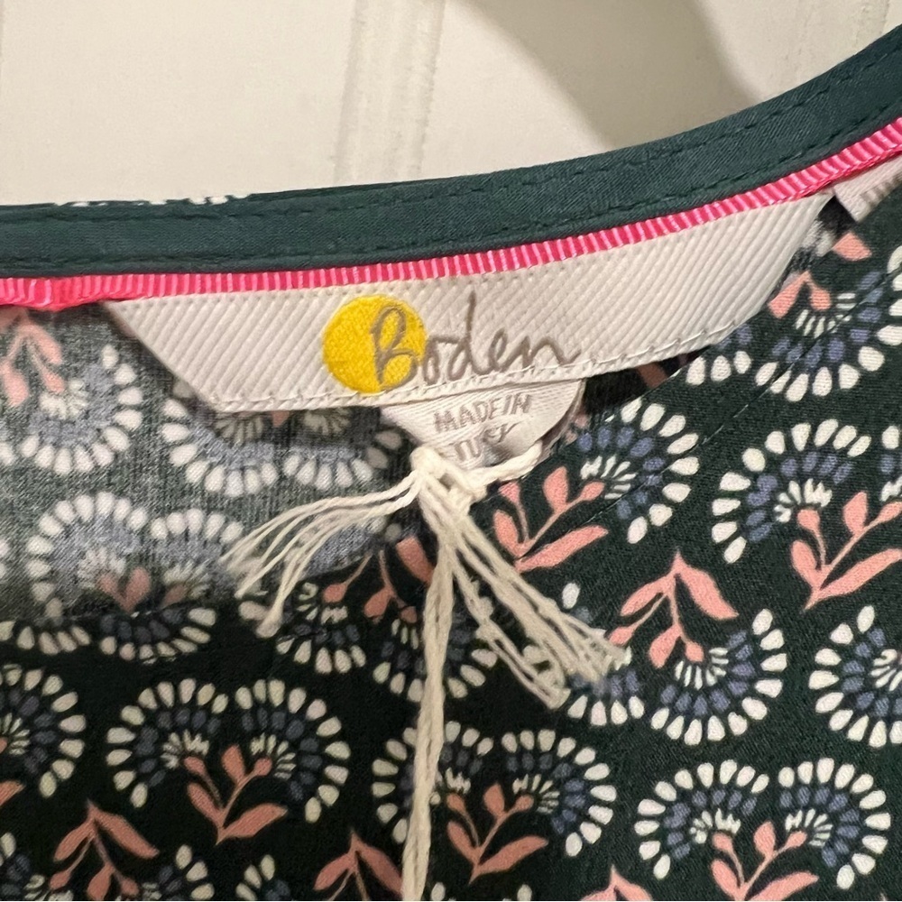 Boden Floral Pattern Dress with Pink and Green Accents NWT - Picture 3 of 6